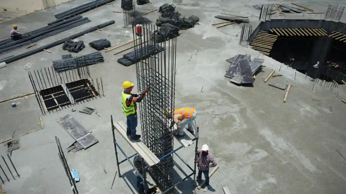 Construction workers on a project site