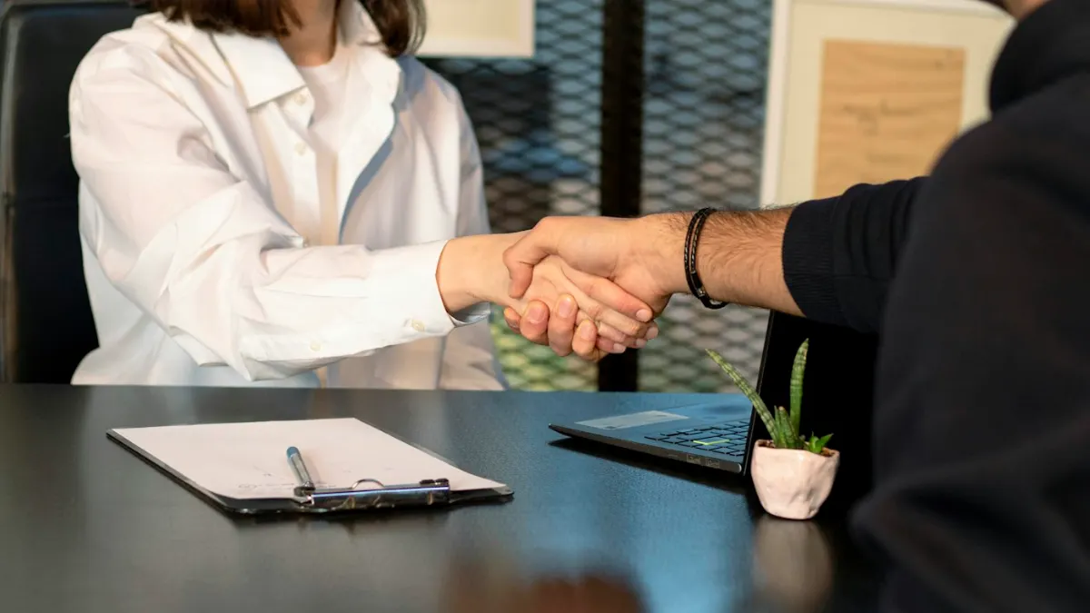 MOHRE Job Offer Verification 2026: How to Check a UAE Offer Letter Online Office handshake – genuine job offer after verification