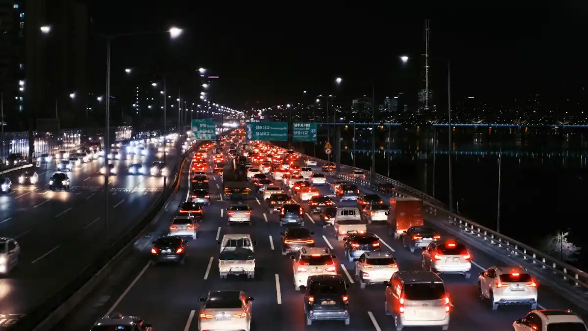 Highway traffic in Muscat
