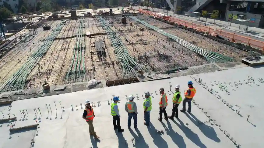 Engineering team at a construction project