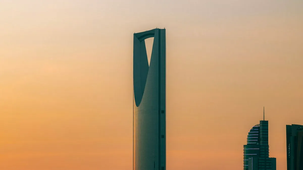 Saudi jobs – Kingdom Centre tower in Riyadh at sunset