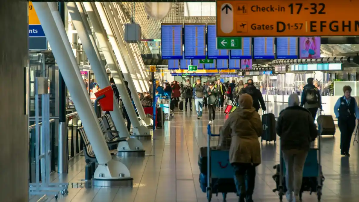Saudi Work Visa for Indians 2026: Process, Documents, Skill Test & Fees Airport departure hall – travelling to Saudi Arabia for work