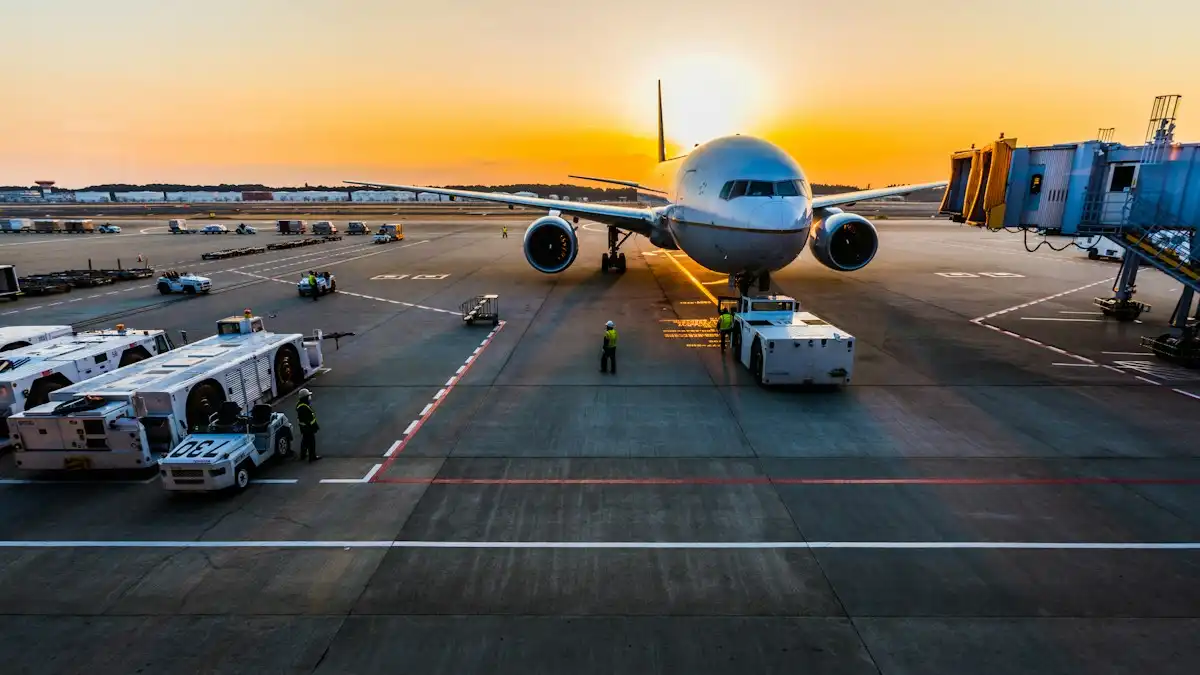 Visit visa – aeroplane at the airport before a UAE job search trip