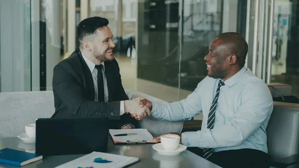 Handshake after a successful walk-in interview